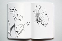 Drawing book, Spring flower & butterfly