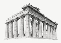 Parthenon Athens, Greece collage element psd