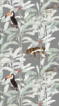 Toucan illustration, birds iPhone wallpaper