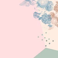 Pastel pink, vintage flowers illustration