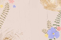 Flowers illustration, paper textured background