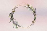 Circle plant frame, pink background