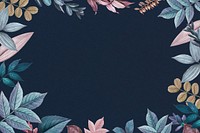 Botanical, blue plant background