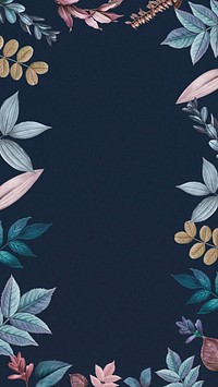 Plant vintage illustration, blue iPhone wallpaper