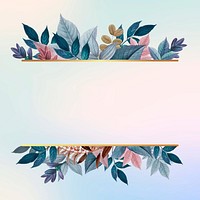 Plant border, pastel illustration