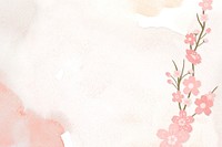 Pink flower rectangle watercolor design illustration