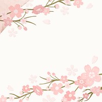 Pink flower border illustration background