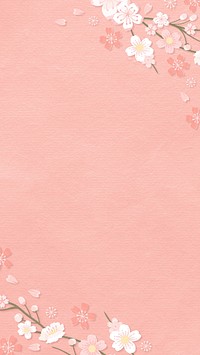 Pink flower phone wallpaper, texture background