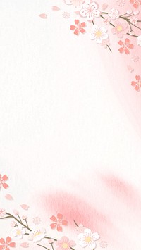 Pink flower phone wallpaper, japanese aesthetic background