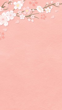 Pink flower phone wallpaper, textured background