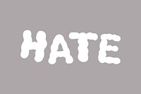 Hate word bubble font collage element vector