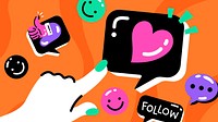 Funky social media illustration HD wallpaper