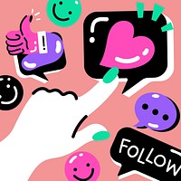 Funky social media illustration background