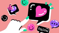 Funky social media illustration HD wallpaper