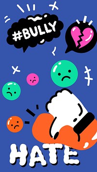Bullying illustration iPhone wallpaper, colorful design