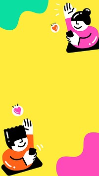 Dating couple frame iPhone wallpaper, colorful design