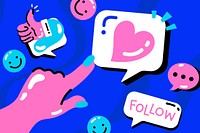 Social media reactions background, colorful design