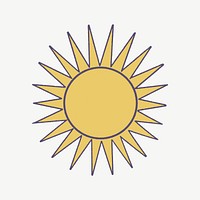 Yellow sun psd, design element