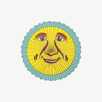 Sun face psd, design element