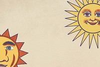 Beige celestial sun border background