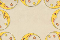 Beige crescent moon frame background