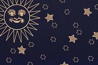 Navy golden celestial sun background