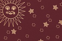 Golden red celestial sun background