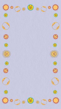 Purple sun moon frame iPhone wallpaper