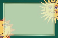 Green sun frame background