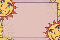 Pink sun frame background