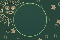 Green celestial frame background