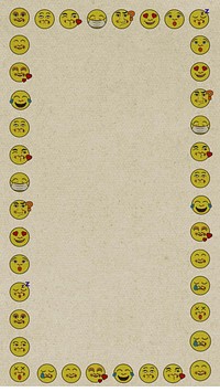 Beige emoticon frame iPhone wallpaper