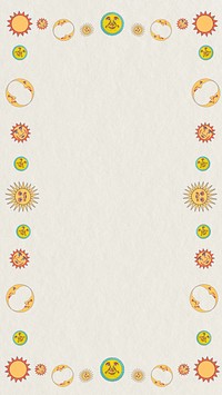 Beige sun moon frame iPhone wallpaper