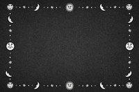 Black sun moon frame background