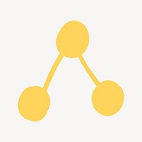Yellow share icon, digital network vector