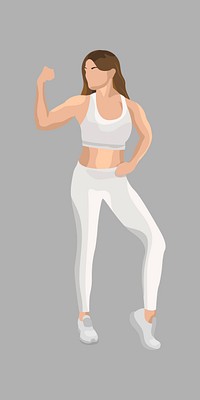 Woman flexing vector