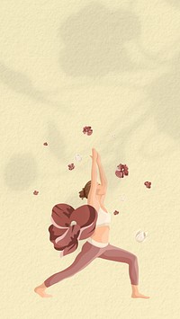 Woman flower yoga iPhone wallpaper