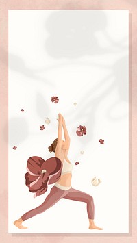 Woman flower yoga iPhone wallpaper fame