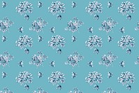 Cherry blossoms floral pattern, blue background