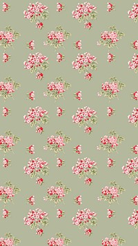 Cherry blossom pattern iPhone wallpaper, green background