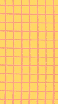 Grid pattern mobile wallpaper, yellow & pink