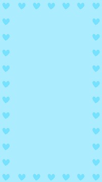 Blue heart frame iPhone wallpaper illustration