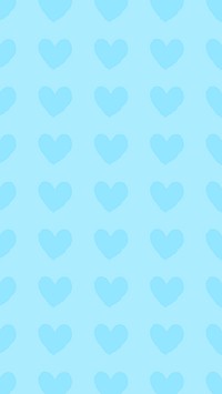 Blue heart iPhone wallpaper, love illustration