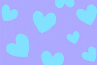 Blue heart background, simple purple love illustration