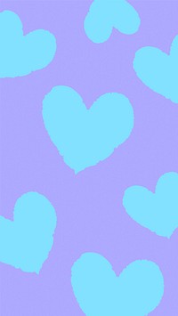 Blue heart illustration iPhone wallpaper, love