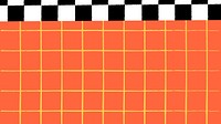 Orange grid desktop wallpaper, checkered pattern