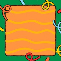 Colorful squiggle frame background