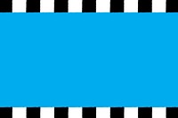 Blue background, black & white checked pattern