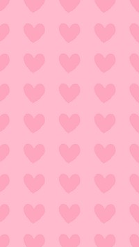 Pink heart illustration iPhone wallpaper