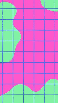 Pink & green shape iPhone wallpaper